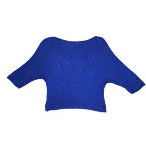 CARINA RICCI Made in Italy Blue Loose‎ Knit Dolman Sleeve Sweater Sz S